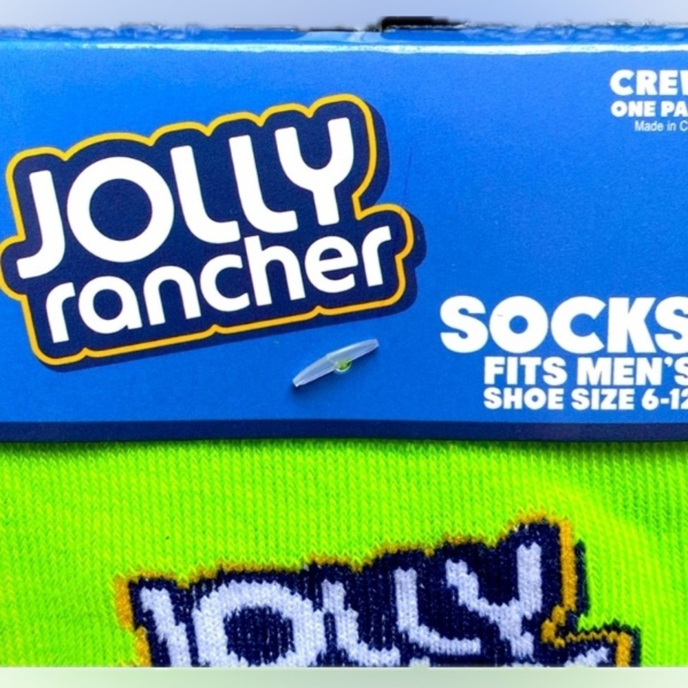Jolly Rancher Novelty Crew Socks Apple Green NWT - Picture 3 of 3